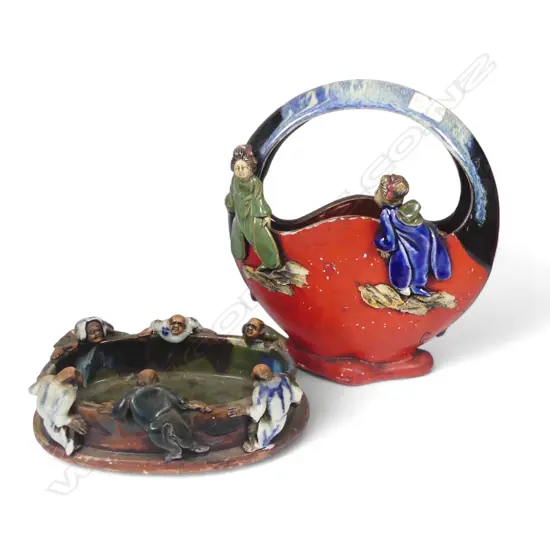 SUMIDA GAWA BASKET VASE H200MM & BRUSH POT L150MM