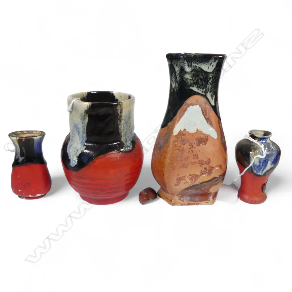 4 SUMIDA GAWA VASES TALLEST 180MM SMALLEST 90MM Image 1++
