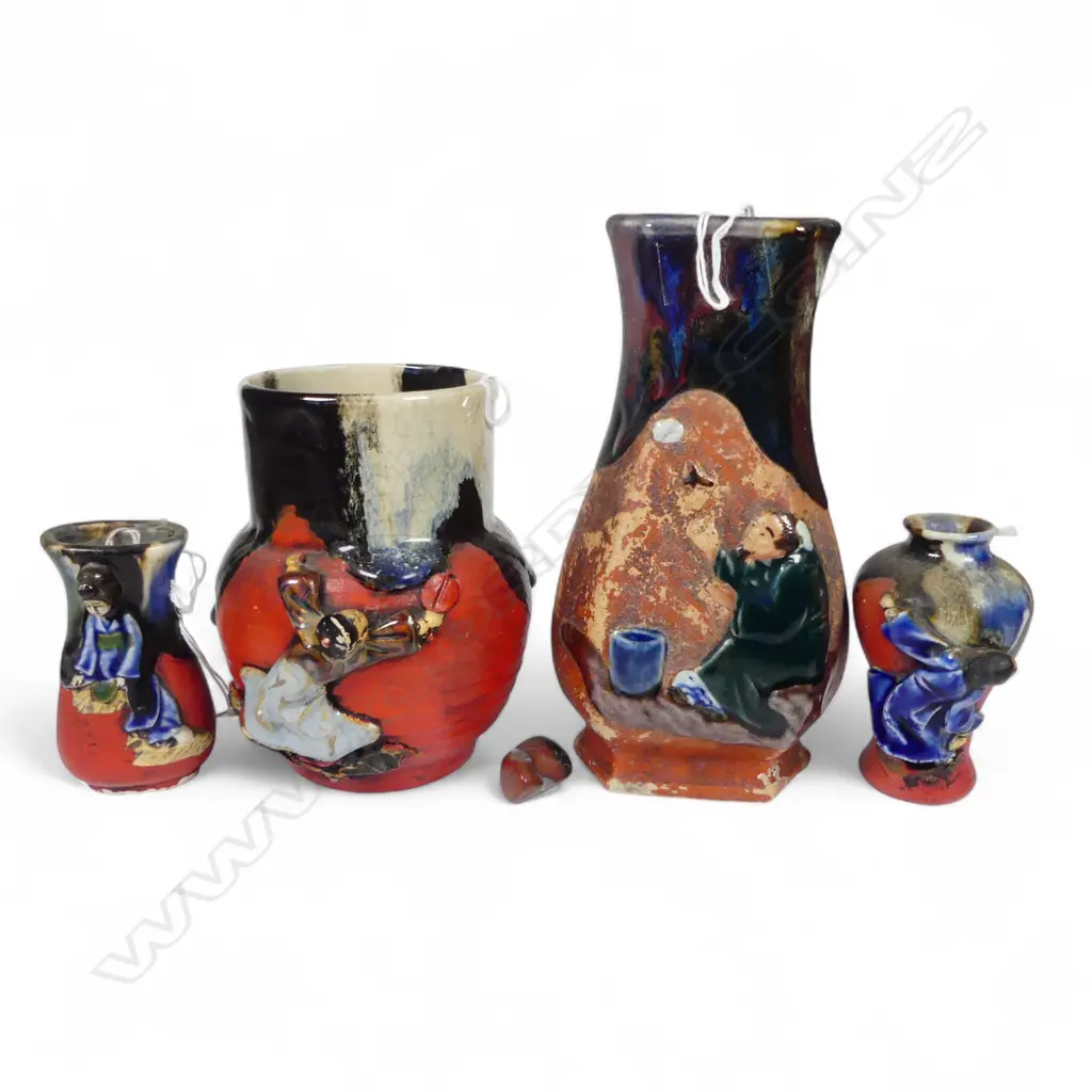 4 SUMIDA GAWA VASES TALLEST 180MM SMALLEST 90MM Image 1++