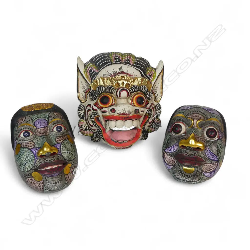 3  BALINESE FACE MASKS Image 1++