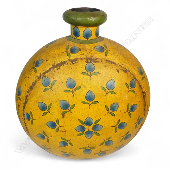 LARGE FOLK ART PAINTED IRON BOTTLE H610MM