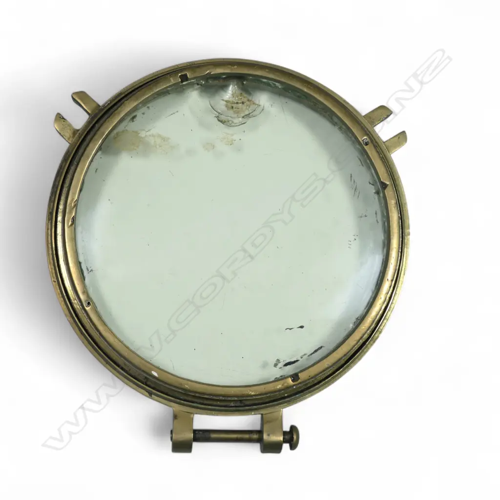 BRASS SHIP'S PORTHOLE, GLASS CHIPPED, DIA.350mm Image 1++