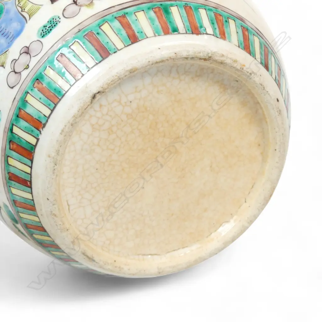 LARGE CHINESE CRACKLE GLAZE GINGER JAR LID REPAIRED H300MM Image 1++