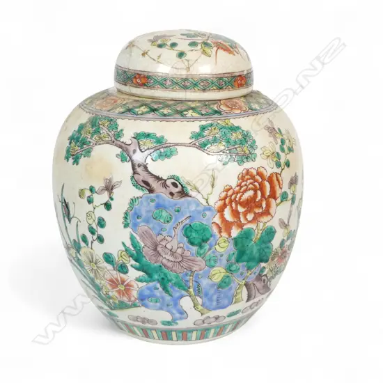 LARGE CHINESE CRACKLE GLAZE GINGER JAR LID REPAIRED H300MM