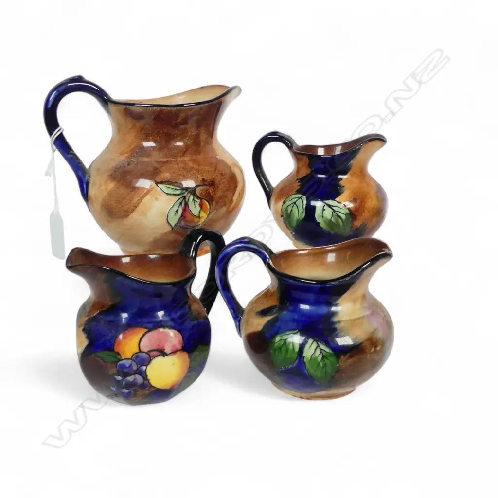 4 TUNSTAL CHINA FRUIT PATTERN JUGS 130MM TALLEST Image 1++