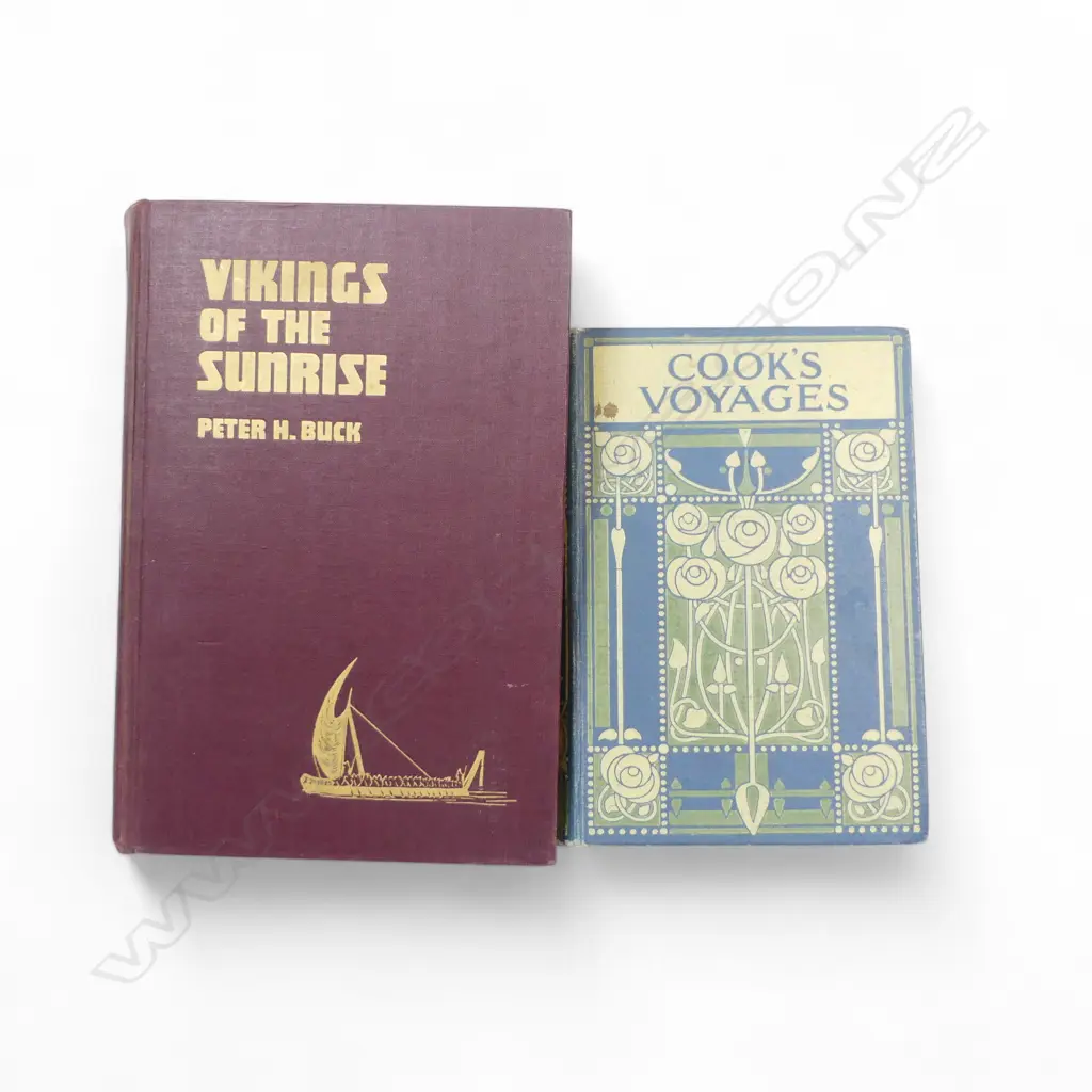 2 VINTAGE BOOKS 'VIKINGS OF THE SUNRISE' BY PETER BUCK, & 'COOK'S VOYAGES' Image 1++