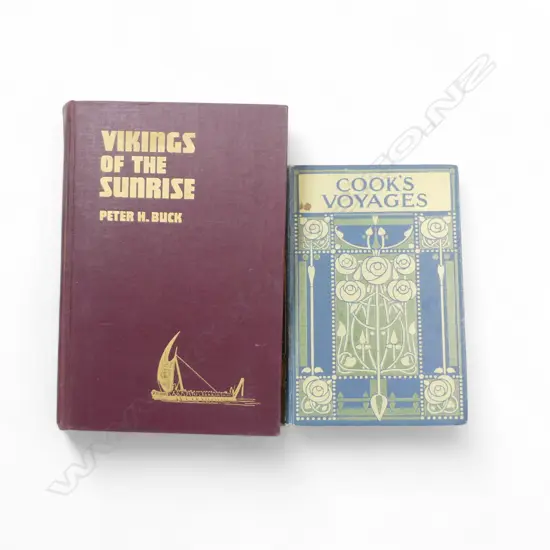 2 VINTAGE BOOKS 'VIKINGS OF THE SUNRISE' BY PETER BUCK, & 'COOK'S VOYAGES'