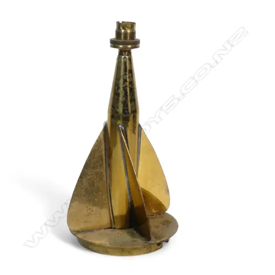 BRASS SHIPS LOG SPINNER, CONVERTED TO A TABLE LAMP BASE. H.300mm