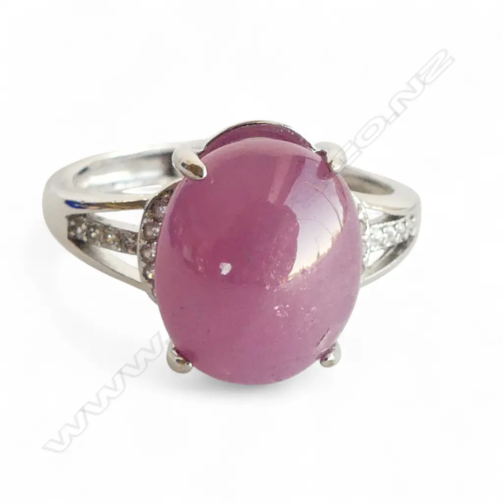 SILVER & RUBY RING EXPANDABLE SHANK stone=heated treated/glass filled GRA CERT. Image 1++