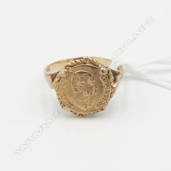 9ct GOLD COIN TYPE RING 2gms SIZE K1/2