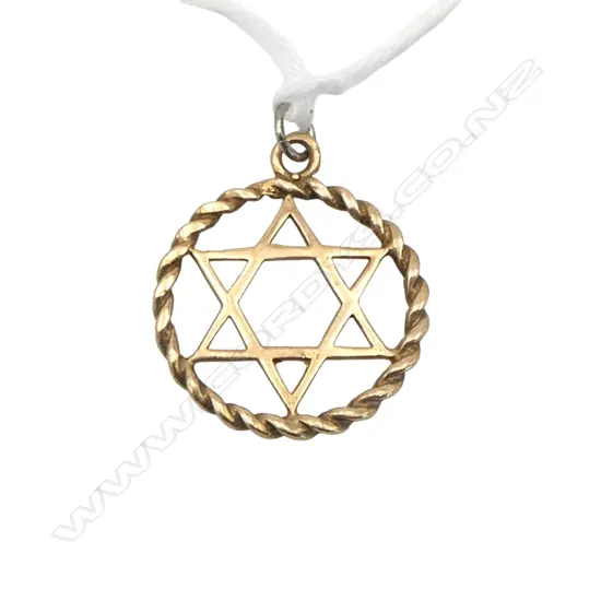 9ct YELLOW GOLD STAR OF DAVID PENDANT 1.24gms