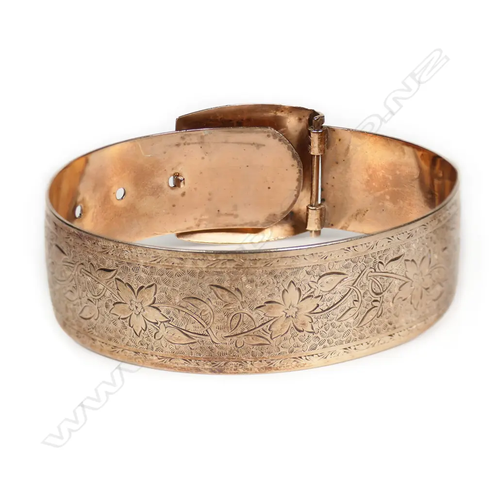 VICTORIAN  ROSE GOLD PLATED CUFF BANGLE 29gm Image 1++