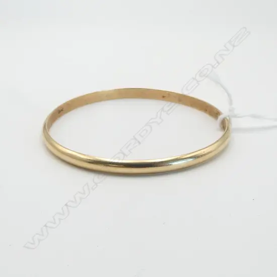 SOLID 9ct YELLOW GOLD BANGLE half hoop form 18.58gms