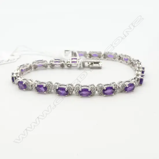 SILVER AMETHYST & CZ BRACELET