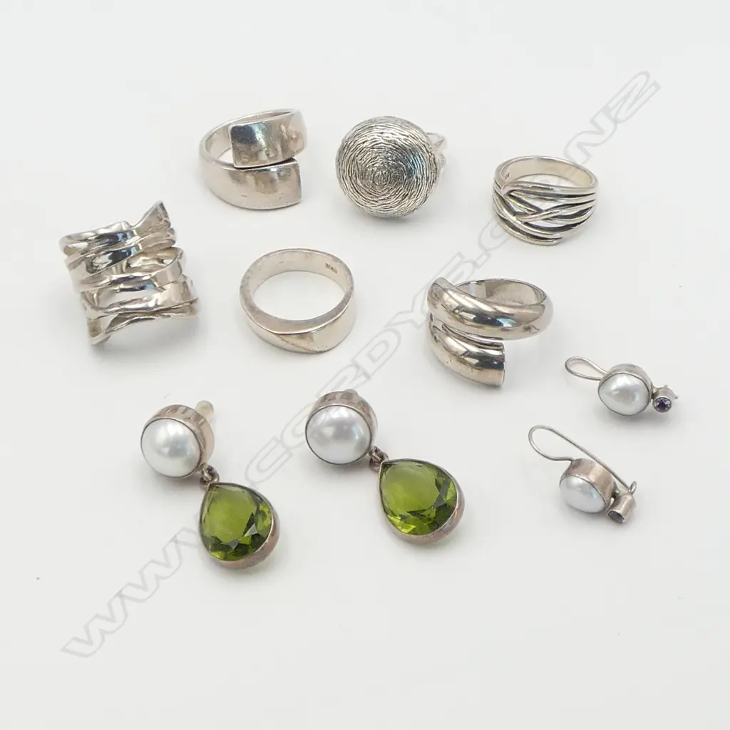 ASST. RINGS & EARRINGS, SOME SILVER Image 1++