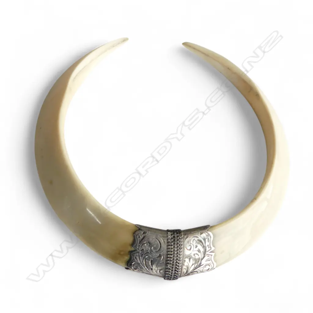 TUSK ORNAMENT WITH SILVER MOUNT Image 1++
