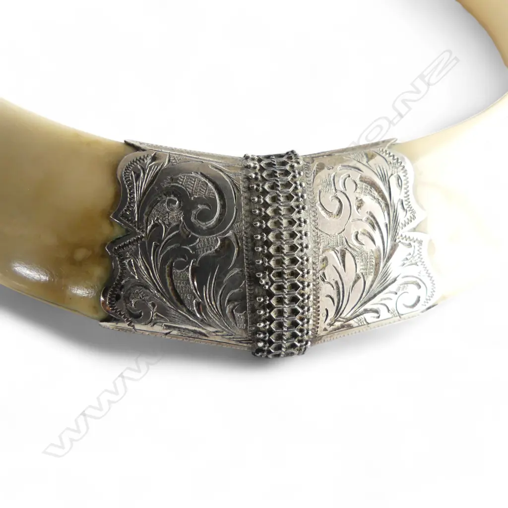 TUSK ORNAMENT WITH SILVER MOUNT Image 1++