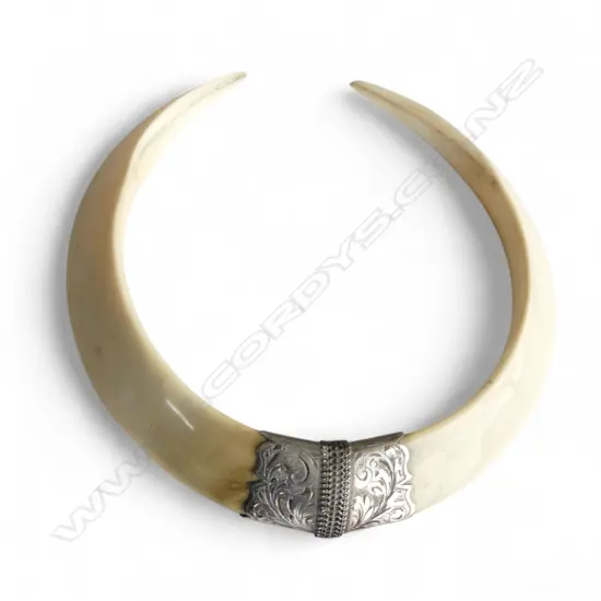 TUSK ORNAMENT WITH SILVER MOUNT