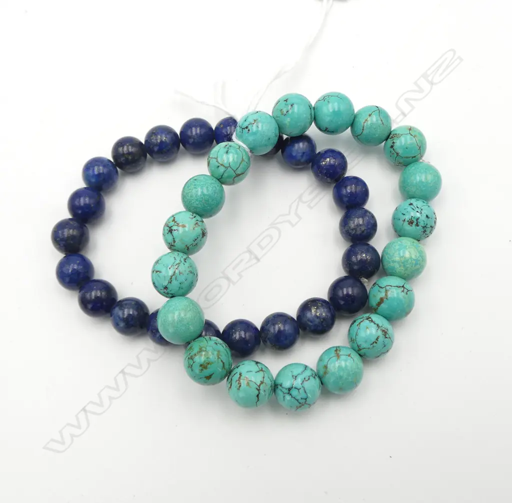 TWO BRACELETS; LAPIS & TURQUOISE? Image 1++