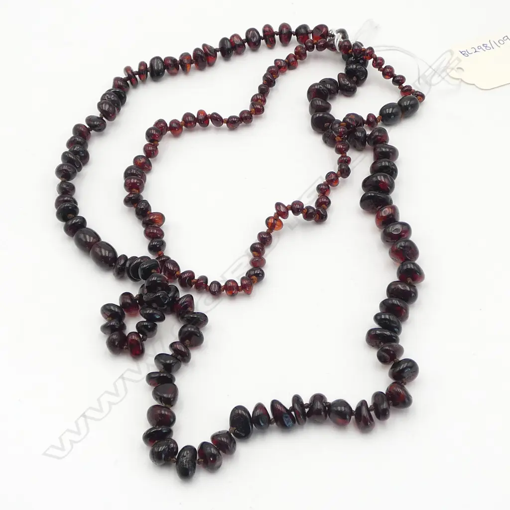DARK AMBER SMALL BEAD NECKLACE + OTHER SMALLER Image 1++