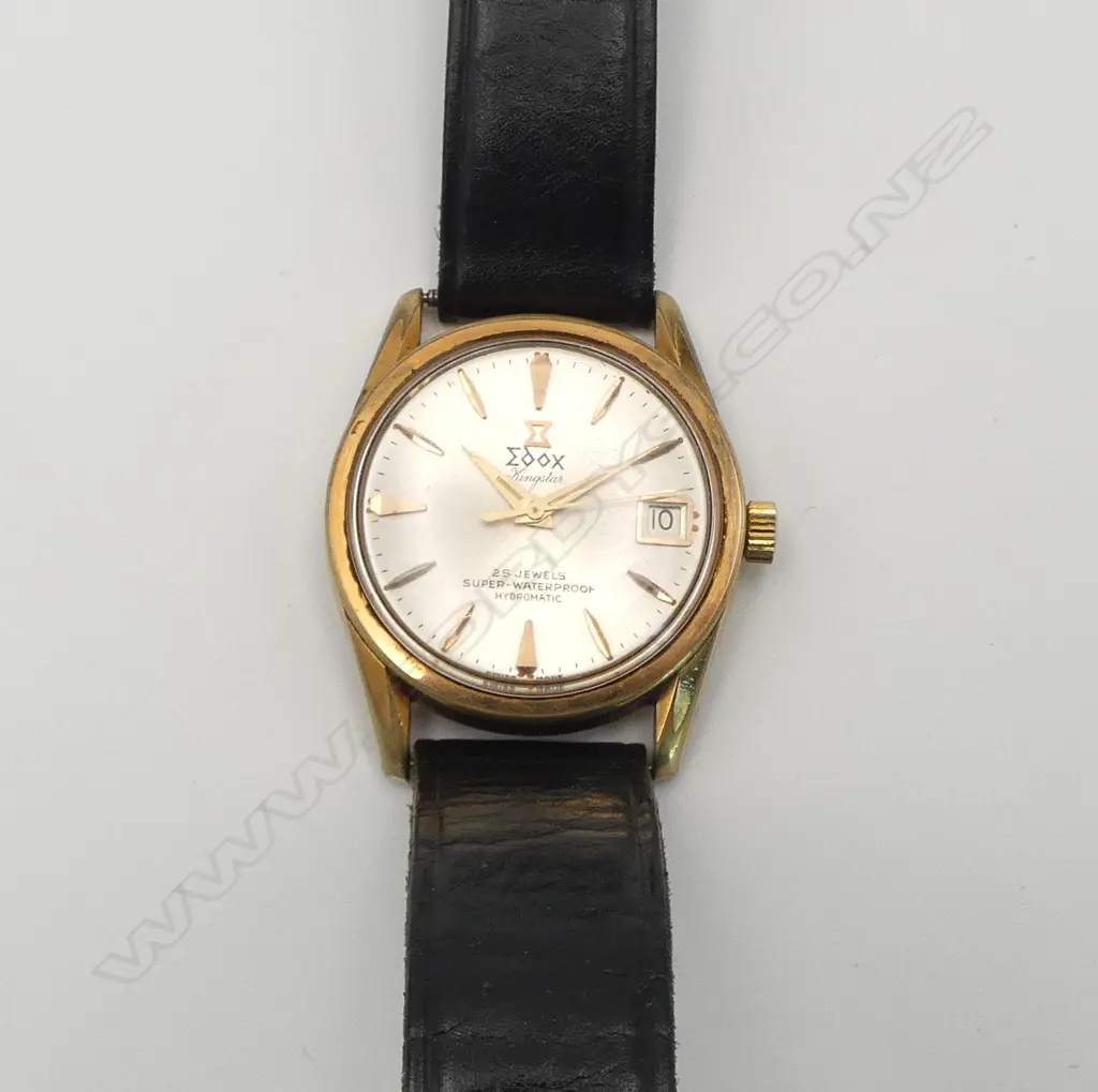 VINTAGE EDOX KINGSTAR GENT'S WRISTWATCH 25 jewel 1970's. running Image 1++