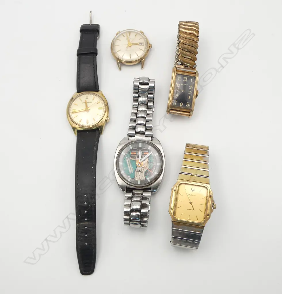 4 BULOVA GENT'S WRISTWATCHES: Includes an Accutron Space View. 1 w no strap Image 1++