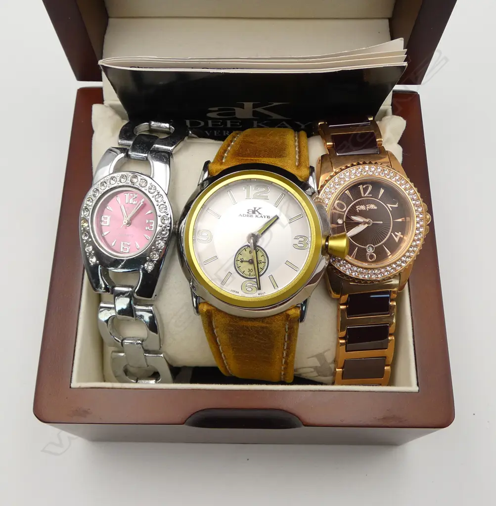 BOXED ADEE KAYE WRISTWATCH + FOLLI FOLLI & OTHER WRISTWATCH Image 1++