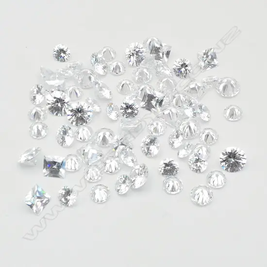 BAG of NEW CUBIC ZIRCONIA STONES, VARIOUS SIZES, 475ct