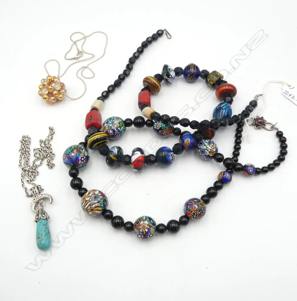 4 NECKLACES, 2 BEAD, 2 STG Image 1++