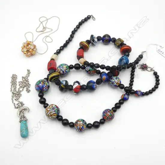 4 NECKLACES, 2 BEAD, 2 STG