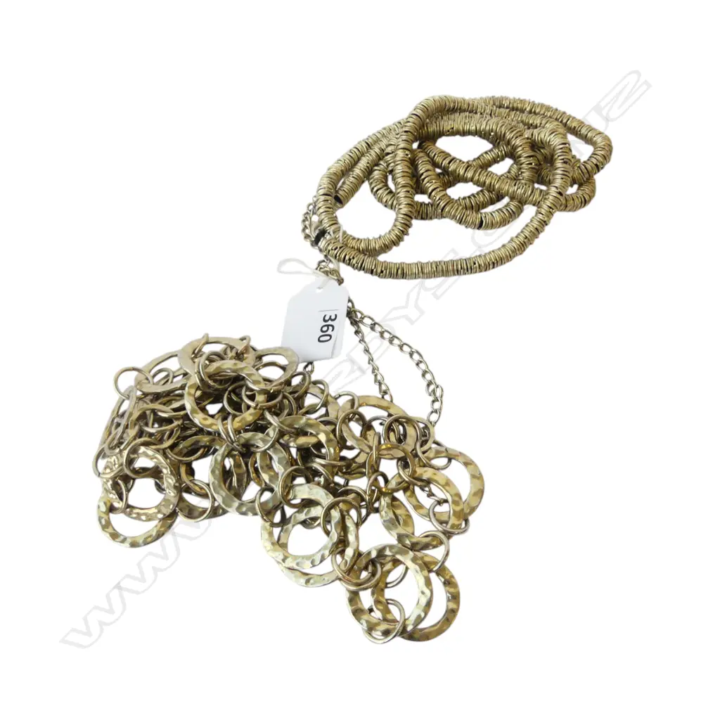 2 ARTISAN MADE NECKLACES, 1 SILVER? RINGS Image 1++