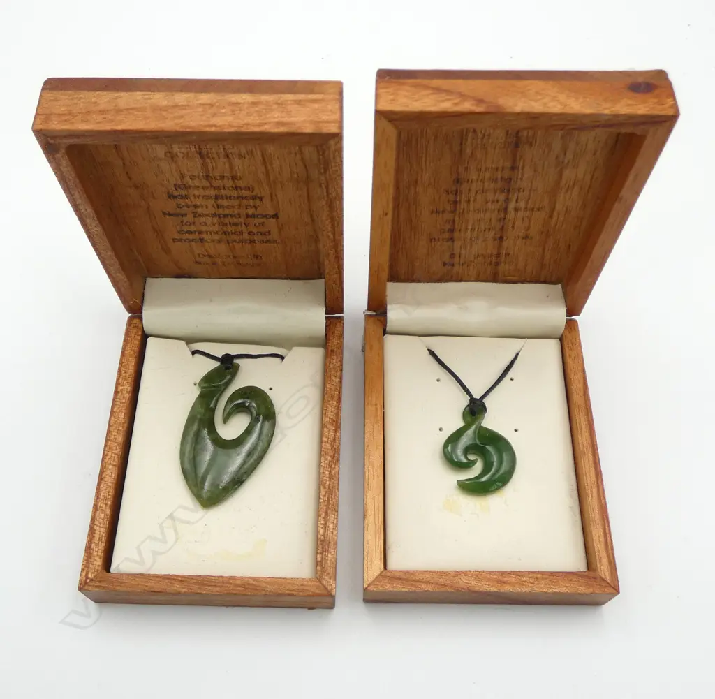 2 N.Z. POUNAMU PENDANTS Image 1++