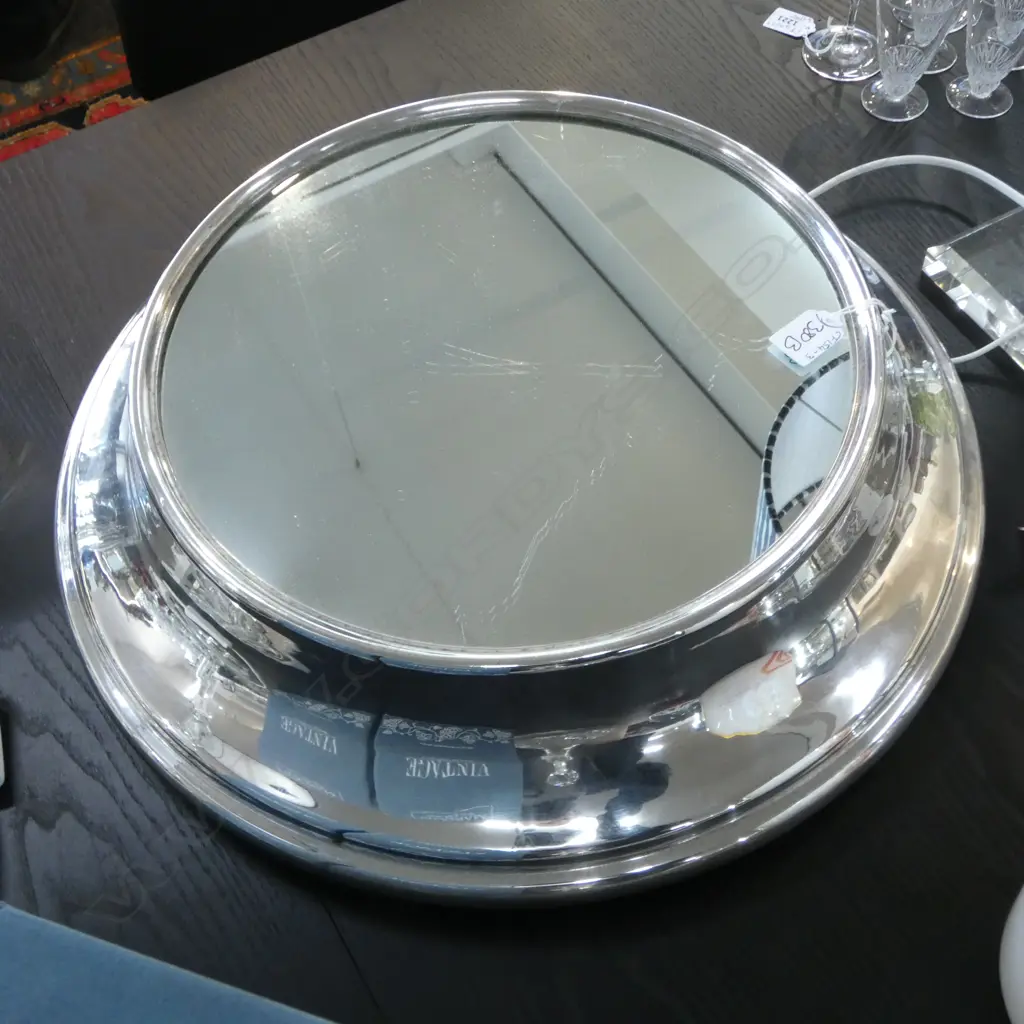 CHROME MIRRORED DISPLAY/CAKE STAND Dia.510 H.130mm Image 1++