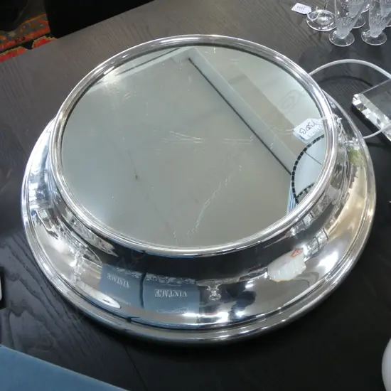 CHROME MIRRORED DISPLAY/CAKE STAND Dia.510 H.130mm