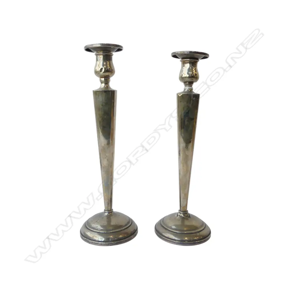 PR STERLING SILVER CANDLESTICKS H.255mm, WEIGHTED Image 1++