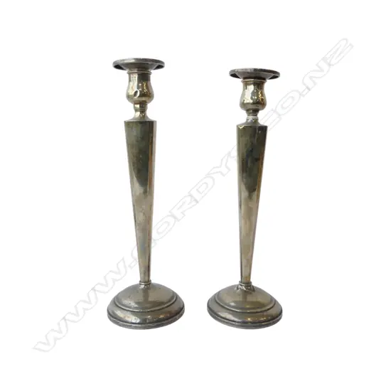 PR STERLING SILVER CANDLESTICKS H.255mm, WEIGHTED