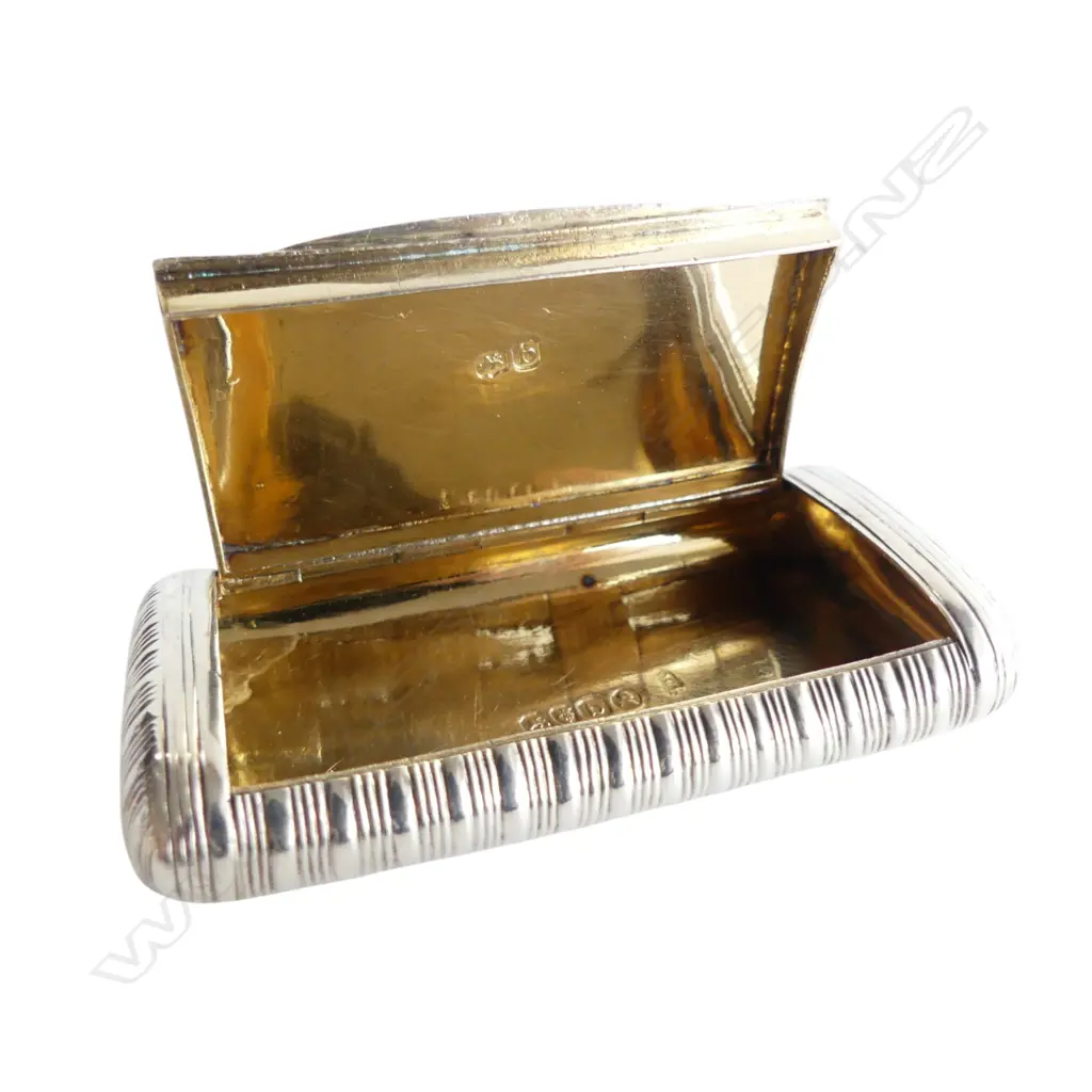STG SILVER GILT LINED SNUFF BOX, LONDON 1817 40x75mm Image 1++