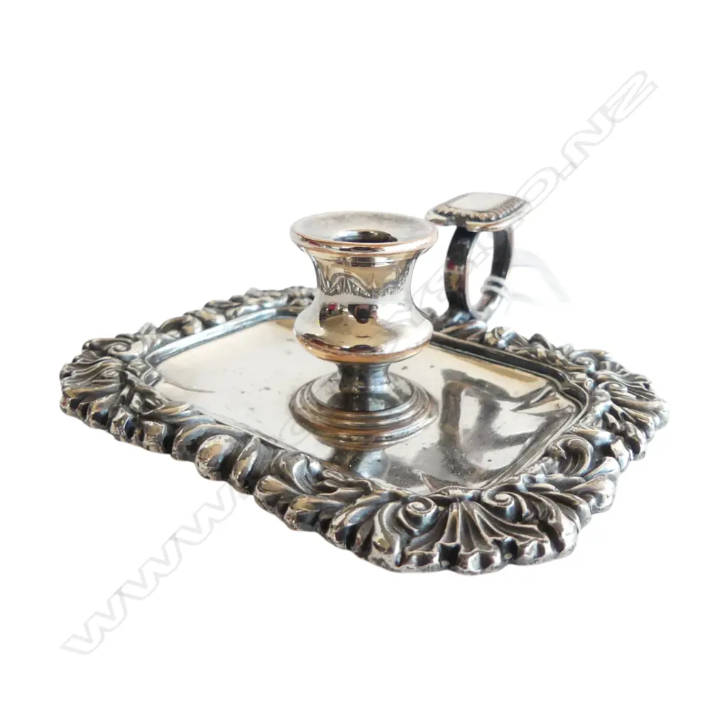 WmIV QUALITY OLD SHEFFIELD PLATE CHAMBER TAPPER CANDLESTICK c.1830. Copper showing Image 1++