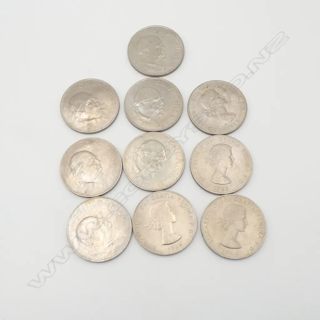 TEN 1965 UK CHURCHILL CROWNS Image 1++