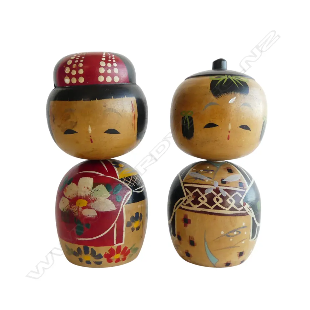 PR 1950's FINELY PAINTED KOKESHI DOLLS, NODDING HEADS. H.150mm Image 1++