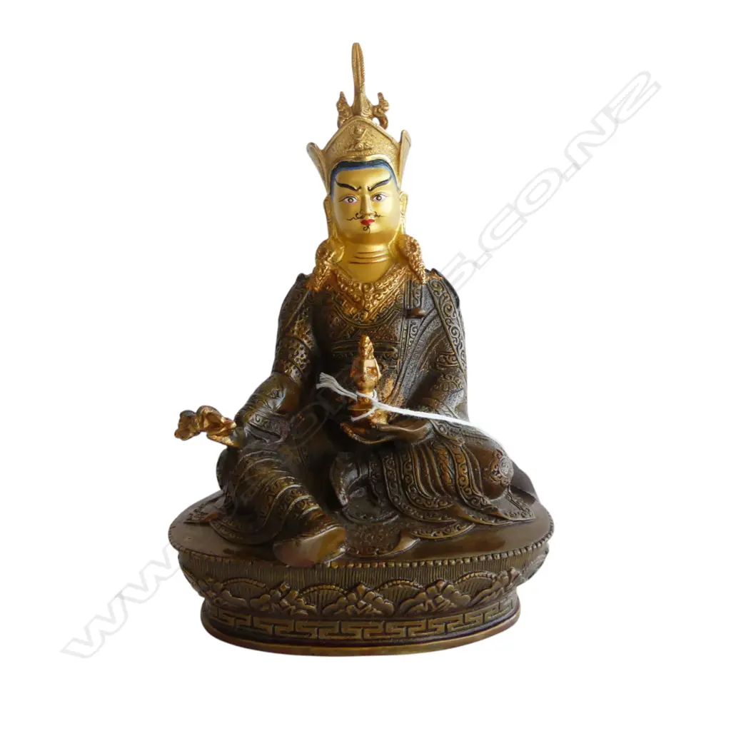 GILDED METAL TIBETAN BUDDHA H.210mm Image 1++