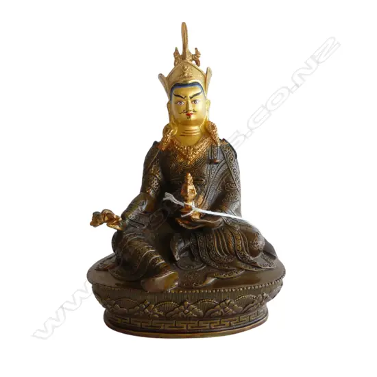 GILDED METAL TIBETAN BUDDHA H.210mm