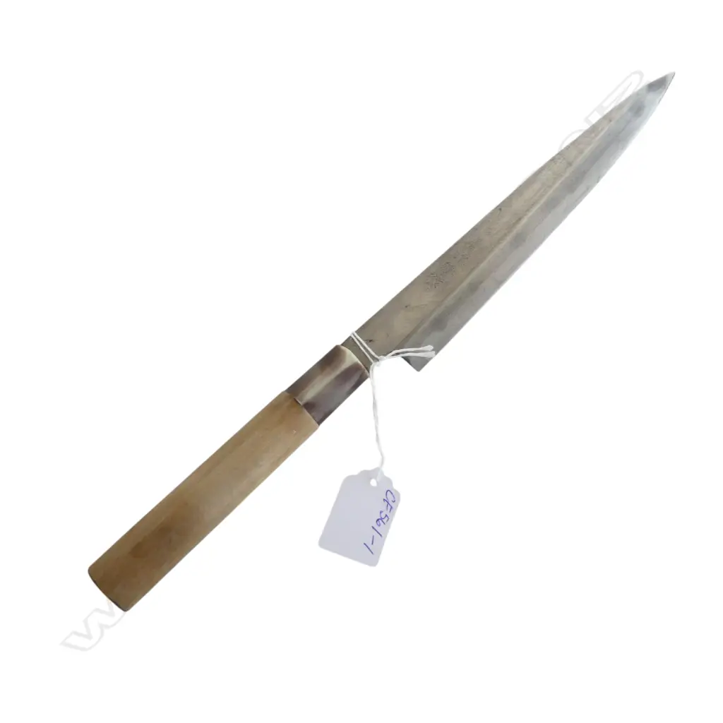 VINTAGE JAPANESE CHEF'S KNIFE, SIGNED ON BLADE, L.350mm Image 1++