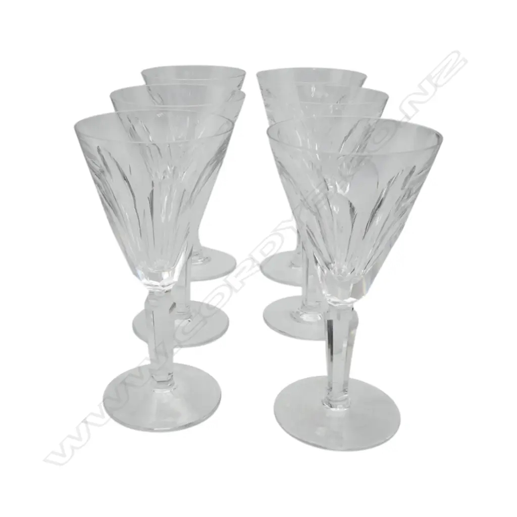 6 WATERFORD CRYSTAL GLASSES ONE WITH RIM CHIP Image 1++