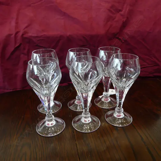 SET OF 6 CRYSTAL SHERRY GLASSES