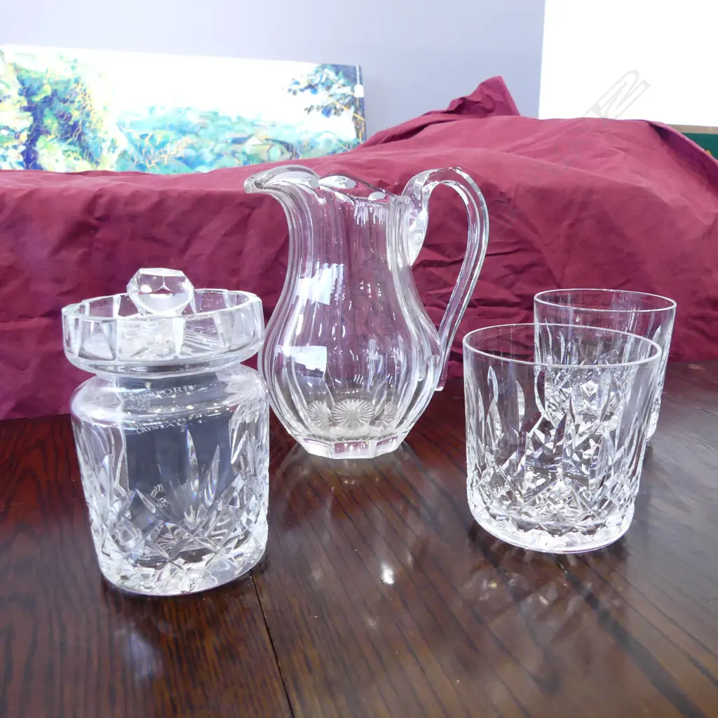 PR WATERFORD TUMBLERS H.85mm + HONEY POT & JUG H.160mm Image 1++