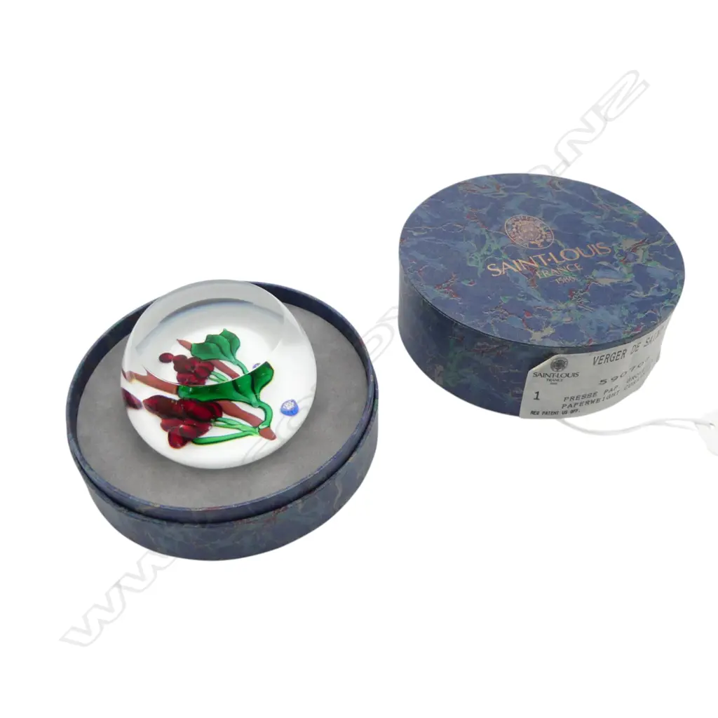 BOXED SAINT LOUIS PAPER WEIGHT 'CURRANTS' H.50mm Image 1++