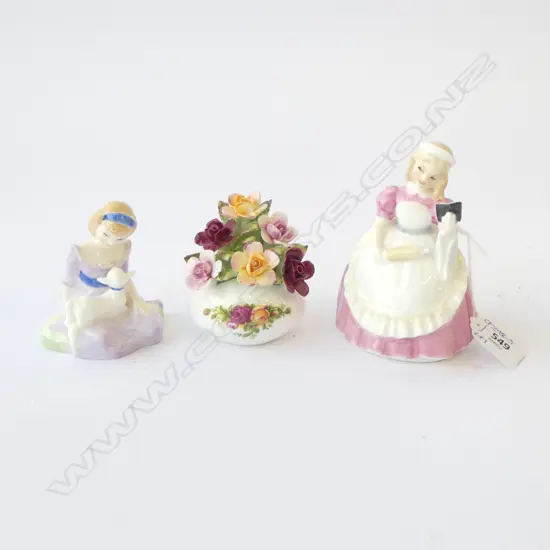 2 ROYAL DOULTON FIGURES + ROYAL ALBERT POSY