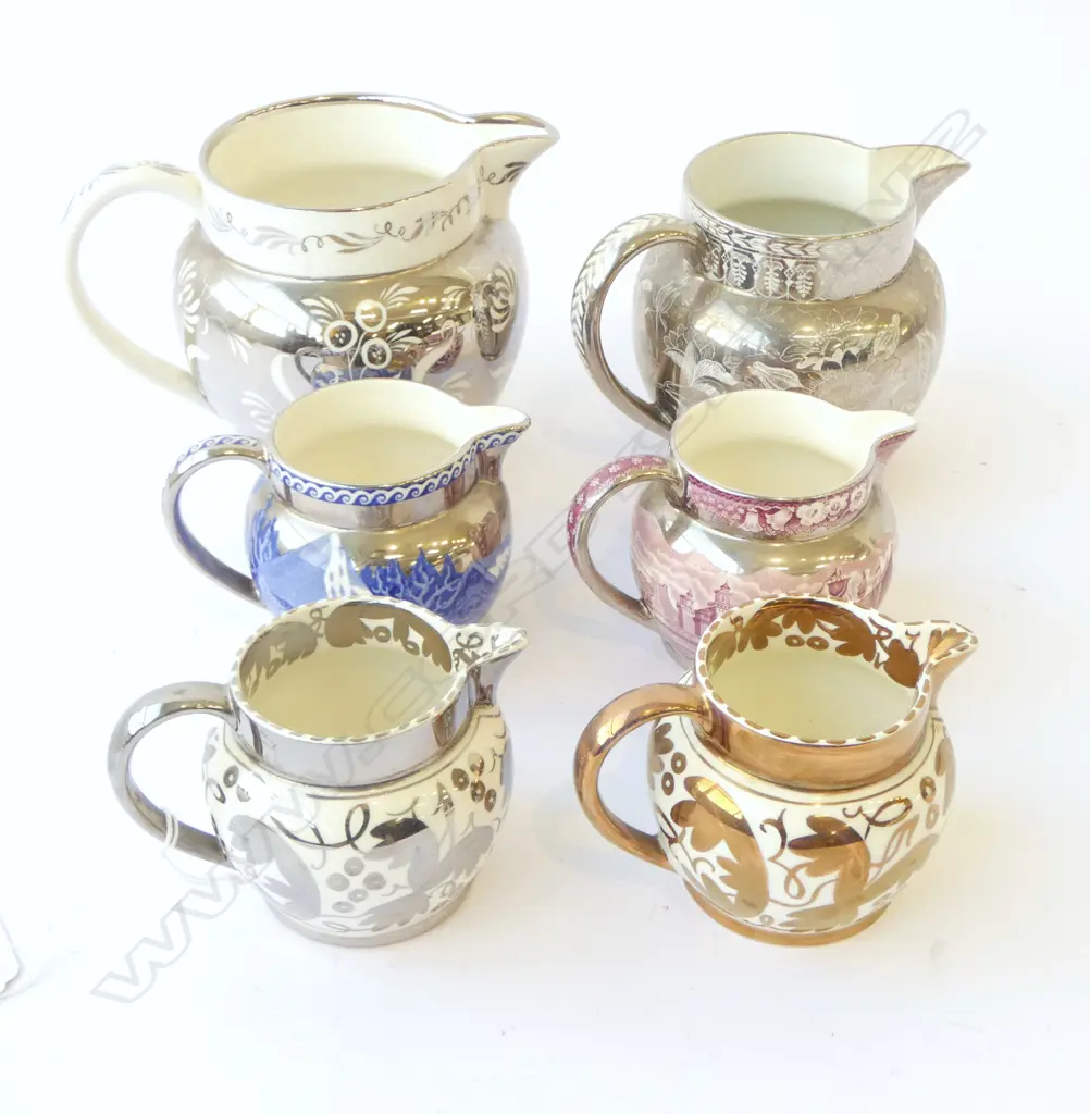 6 WEDGWOOD LUSTRE GLAZE JUGS Image 1++