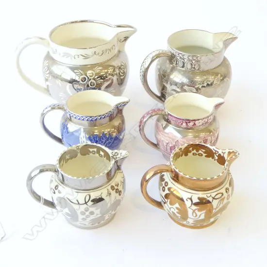 6 WEDGWOOD LUSTRE GLAZE JUGS